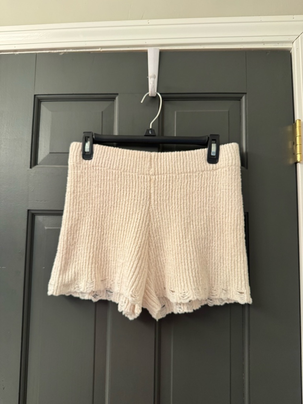 Cozy Knit Cream Women's Shorts